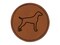 German Shorthaired Pointer Dog Outline Round Iron-On Engraved Faux Leather Patch Applique - 2.5"